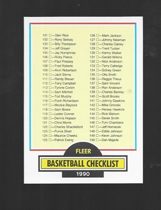 1990 FLEER CHECKLIST #198