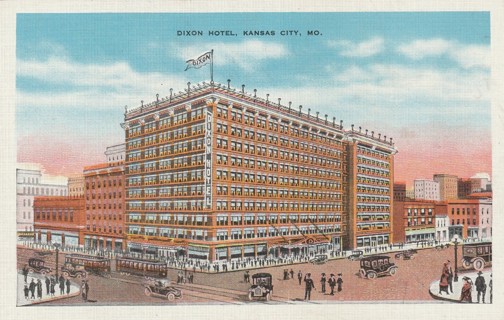 Vintage Used Postcard: Linen: Dixon Hotel, Kansas City, MO