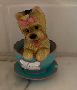 Yorkie Teacup Figurine