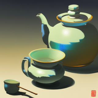 Listia Digital Collectible: Teapot with saucer