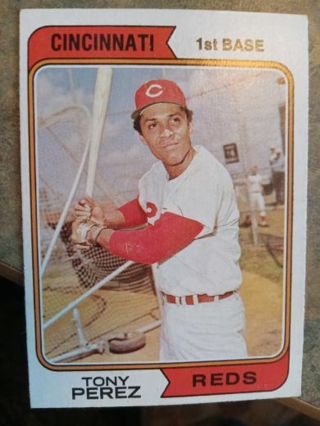 1974 T.C.G. TONY PEREZ CINCINNATI REDS BASEBALL CARD# 230