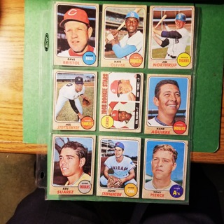  9 - LOT -1968 TOPPS LOW GRADE -  BASEBALL CARDS