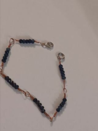 Sapphire beads faceted and copper wire