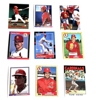 Cardinals-9 Card Lot-Herr,Oquendo,Jefferies,Lankford,Perry 