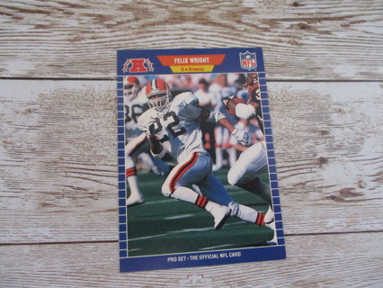 NFL 1989 Pro Set Felix Wright foot ball trading card # 85