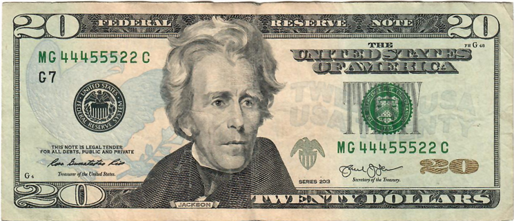 $20 Dollar Bill Fancy Serial # 44455522 Coolness Rating 99.08 NICE! P3