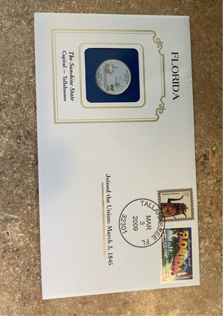 2004 Florida State Quarter Stamps Uncirculated Sealed Commemorative Colorized