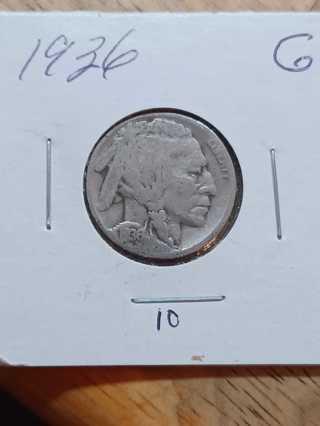 1936 Buffalo Nickel! Denver Mint not marked! 29.10