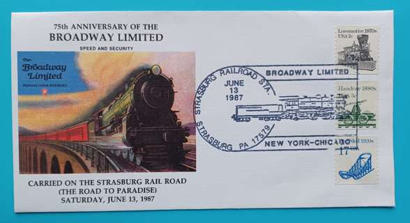 UNITED STATES - 75th ANNIVERSARY OF THE BROADWAY LIMITED - ENVELOPE