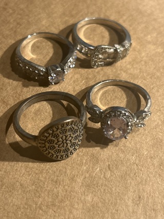 4 Rings~ Not sterling Silver 