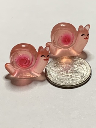 SNAILS~#13~RED~SET OF 2 SNAILS~GLOW IN THE DARK~FREE SHIPPING!