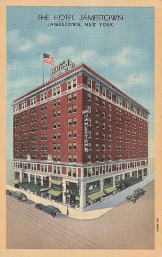Vintage Used Postcard: Linen: The Hotel Jamestown, Jamestown, NY