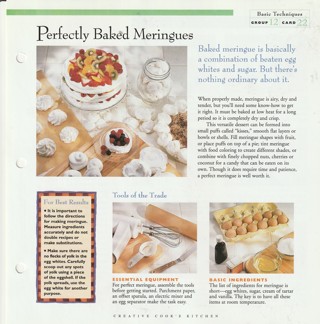 Basic Cooking/Baking Techniques Leaflet: Perfectly Bakes Meringues