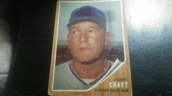 1961/1962 TOPPS HARRY CRAFT HOUSTON COLTS BASEBALL CARD# 12 HAD CONDITION ISSUES