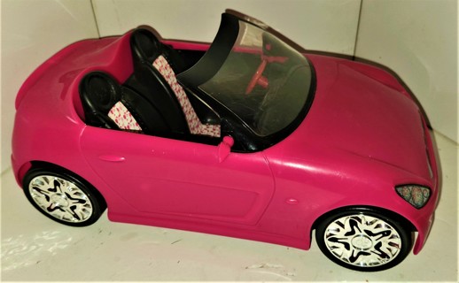 2009 Mattel Pink BARBIE Car #R4205 - free wheeling - 13" x 7" x 5" - 15 oz.