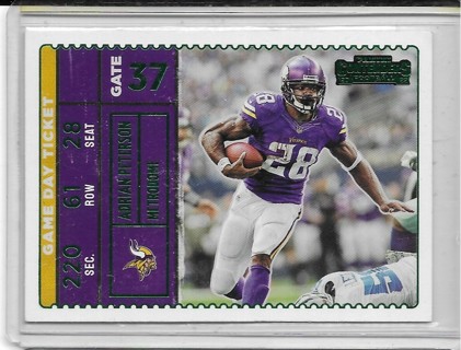 Adrian Peterson 2022 Contenders Game Ticket Emerald #GDT-ADP