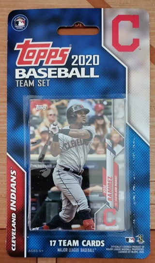 2020 Topps Baseball Team Set Cleveland Indians 17 Cards Brand New Sealed!