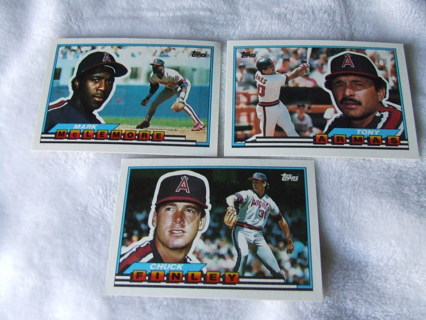 1989 California Angels Topps Big Card Lot of 3