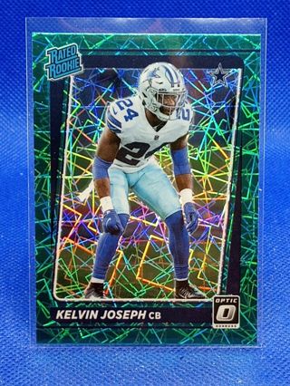 2021 Donruss Optic Kelvin Joseph Green Velocity Rated Rookie Prizm #250 RC Cowboys Football Card