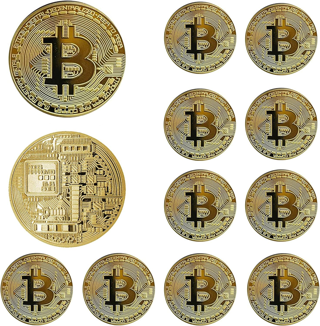 NEW (12-Pack) Bitcoin Coins - Cryptocurrency Commemorative Blockchain Tokens Collectibles