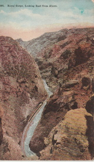 Vintage Used Postcard: 1913 Royal Gorge, CO