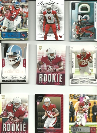 Fun Pack Football Cards: 9 Arizona Cardinals Football Cards 2023 and Older