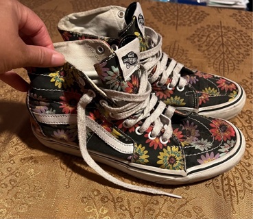 Floral Vans Sneakers 9W/7.5M (As Is)