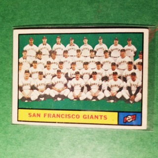 1961 - TOPPS BASEBALL CARD NO. 167 - SAN FRANCISCO TEAM - GIANTS