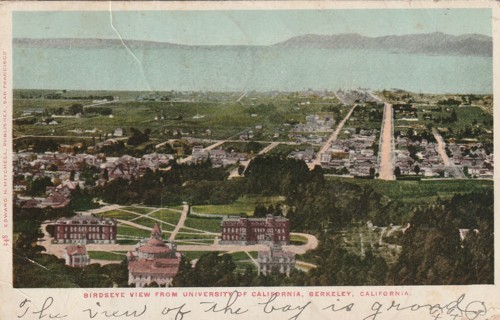 Vintage Used Postcard: y; 1906 View from University of CA, Berkley, CA