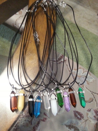10 new crystal necklaces. 