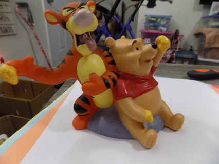 hard rubber Disney's Pooh and Tigger 4 inch tall 5 1/2 wide