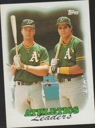 1988 Topps Jose Canseco/ Mark McGwire Oakland Athletics #759 Baseball Card