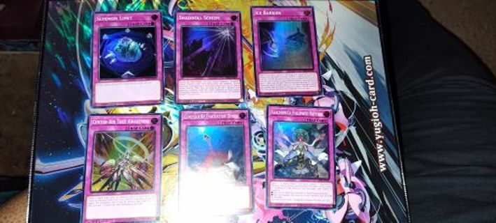 6 mint condition Super Rare Holo Yugioh trap cards