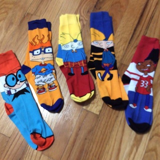 Brand New 5 Pairs of Cartoon Patterns Unisex  Adult Crew Socks .