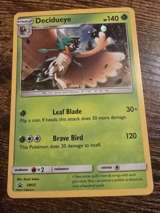 Pokemon Decidueye holo promo code SM55