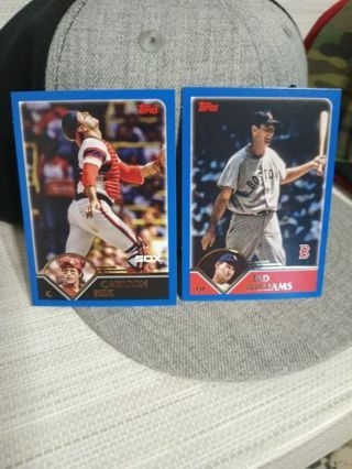 2023 Topps Archives (Blue) Ted Williams & Carlton Fisk Baseball Cards