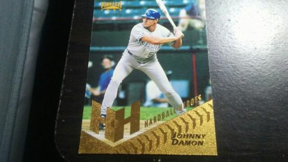 1996 PINNACLE HARDBALL HEROES JOHNNY DAMON KANSAS CITY ROYALS BASEBALL CARD# 277