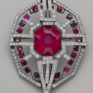 Listia Digital Collectible: Diamond & Ruby Brooch