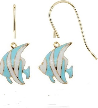 GP ENAMEL BLUE ANGEL FISH EARRINGS (PLEASE READ DESCRIPTION