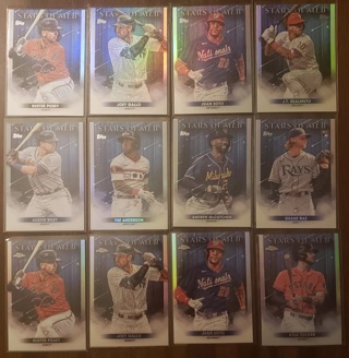 2022 Topps Stars of MLB 12 Card Insert Lot with Chrome and Base - All Listed