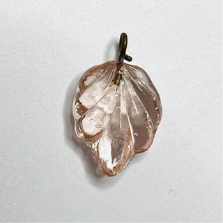 Peach Translucent Leaf Charm Pendant 