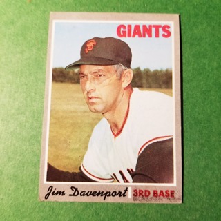 1970 - TOPPS BASEBALL CARD NO. 378 - JIM DAVENPORT -GIANTS