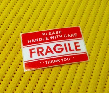 24 Large 2" x 3" FRAGILE Stickers