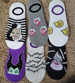 Brand New Disney Socks Set of 6 Evil Villian Reign Series