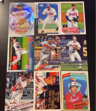 9 Atlanta Braves baseball cards 