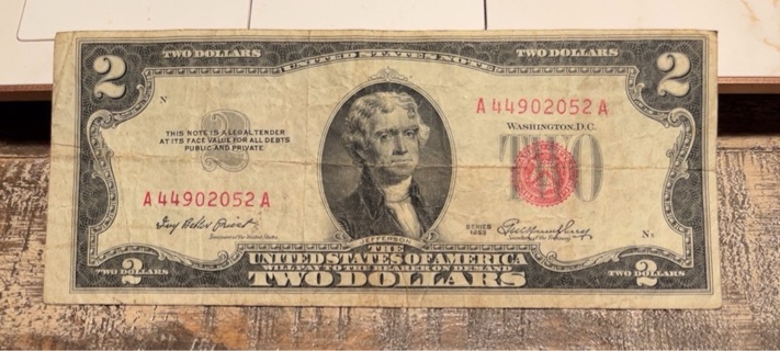 Vintage Series 1953 Red Seal Two Dollar Bill