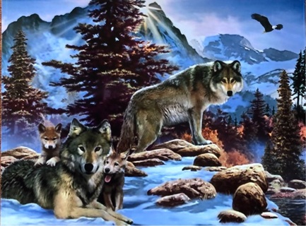 Alpine Wolves - 3 x 4” MAGNET - GIN ONLY