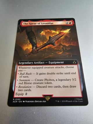 Magic the gathering mtg The Spear of Leonidas borderless rare card Assassins Creed