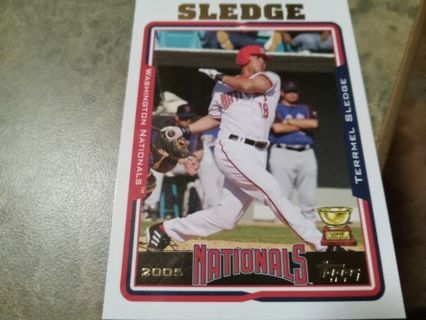 2005 TOPPS ALL STAR ROOKIE TERRMEL SLEDGE WASHINGTON NATIONALS BASEBALL CARD# 418