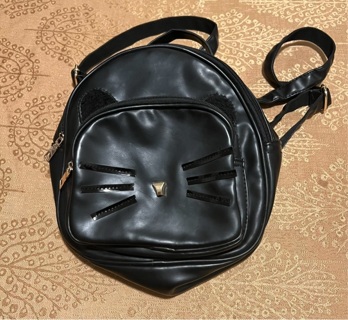 Black Kitty Small Black Bag